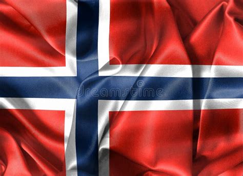 Illustration of a Svalbard and Jan Mayen Flag - Realistic Waving Fabric Flag Stock Illustration ...