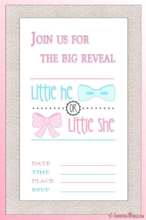 Gender Reveal Invitation Templates - Invitation World