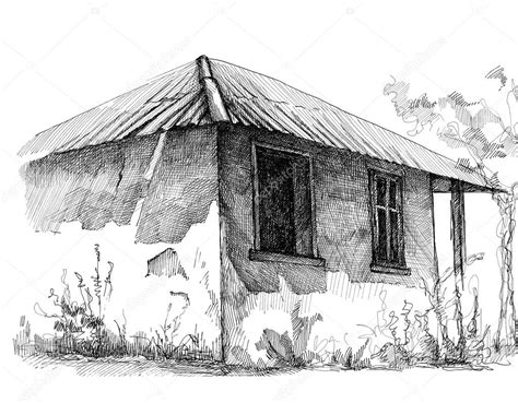 Pencil drawing of a village house. Stock Photo by ©alexandralarin5 51432561