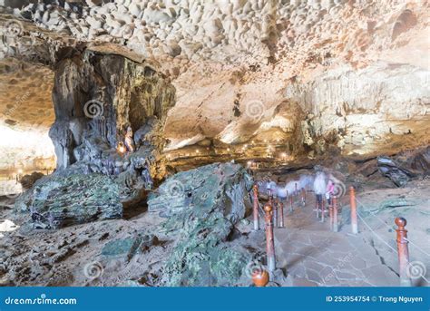 Pathway Inside Sung Sot Surprise Grotto Cave with Tourists Stock Photo - Image of rocks ...