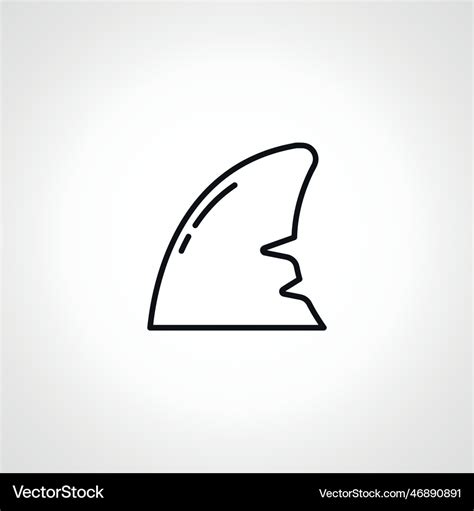 Shark fin line icon fin outline icon Royalty Free Vector