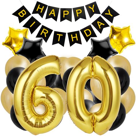 Buy 60th Birthday Decorations for the Best 60th Birthday Party - Includes Happy Birthday Banner ...