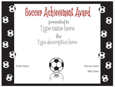 Soccer Certificate Templates | Activity Shelter