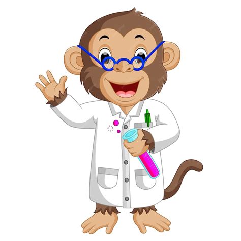 Premium Vector | Monkey Conducting a Laboratory Experiment