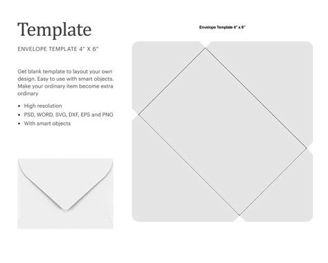 Envelope Template 4 X 6, Blank Envelope Template, Invitation Blank ...