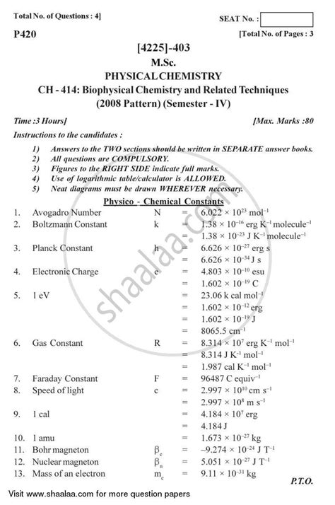 Biophysical Chemistry and Related Techniques 2012-2013 M.Sc Physical ...