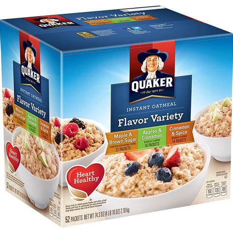 Quaker Instant Oatmeal Variety, 52 ct - Walmart.com - Walmart.com