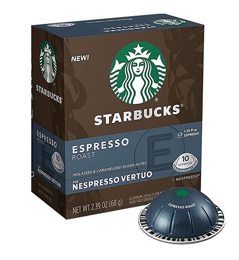 Starbucks Coffee Nespresso Capsules Vertuo Machine Espresso Roast, Dark ...