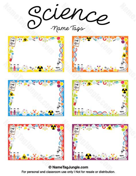 Printable Science Name Tags