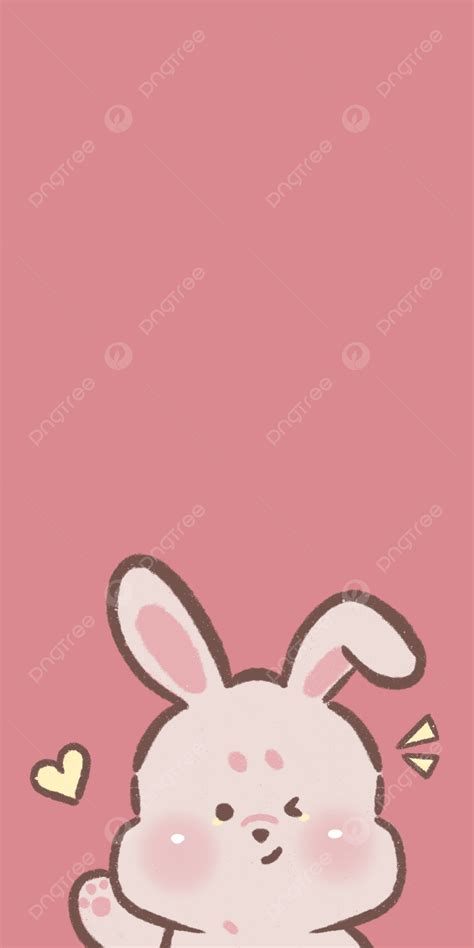 Cute Phone Wallpaper Cartoon Bunny Pink Background, Cute Mobile ...