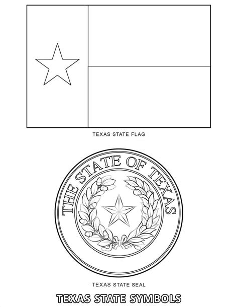 Printable Texas State Symbols coloring page - Download, Print or Color Online for Free