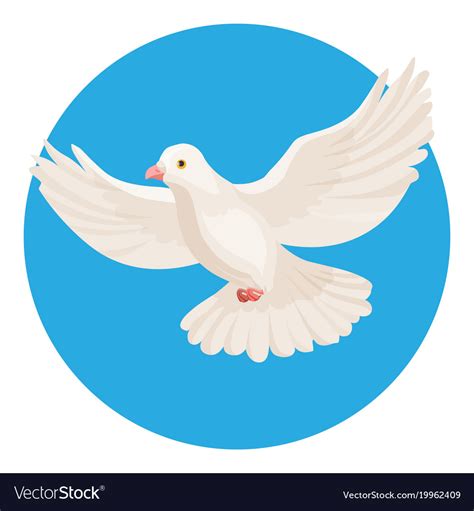 Dove of white color symbol of peace isolated in Vector Image | Vector ...