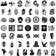 Gothic Stickers Vinyl Waterproof Black White Gothic Stickers Graffiti ...