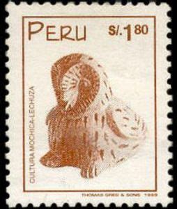 Stamp: Mochica Pottery - Owl (Peru) (Ancient Peruvian artifacts) Mi:PE ...