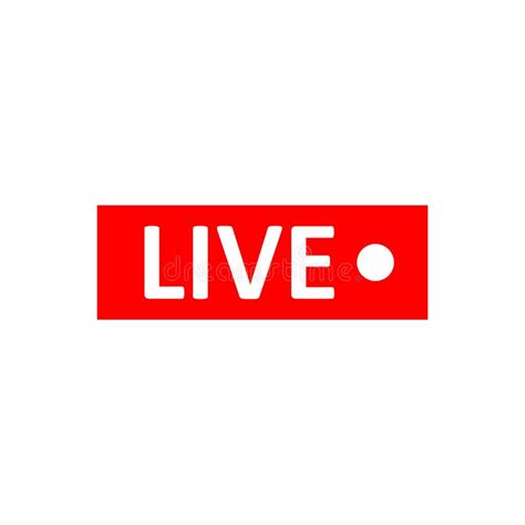 Live Stream Sign. Red Symbol, Button of Live Streaming, Broadcasting ...