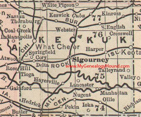 Keokuk County, Iowa 1905 Map