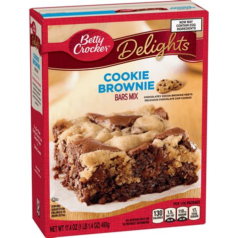 Betty Crocker Cookie Brownie Bar Mix 17.4 Oz Box - Walmart.com ...