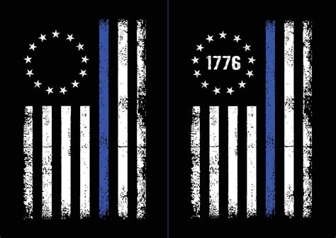 Thin Blue Line 1776 Betsy Ross Flag 21620950 Vector Art at Vecteezy