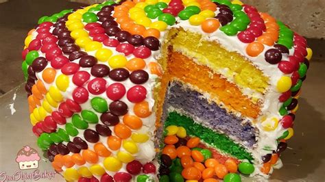 How To Make A SKITTLES CAKE! - Rainbow Skittle Cake! | Skittles cake ...