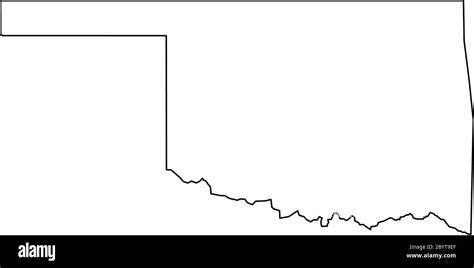 Oklahoma, state of USA - solid black outline map of country area. Simple flat vector ...