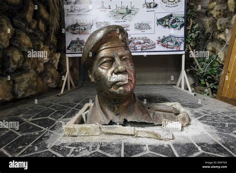 Statue head of Saddam Hussein taken from Baghdad at Kuwait House of ...