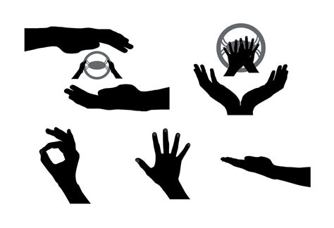 Black Set of Hand. Vector Illustration 4709287 Vector Art at Vecteezy