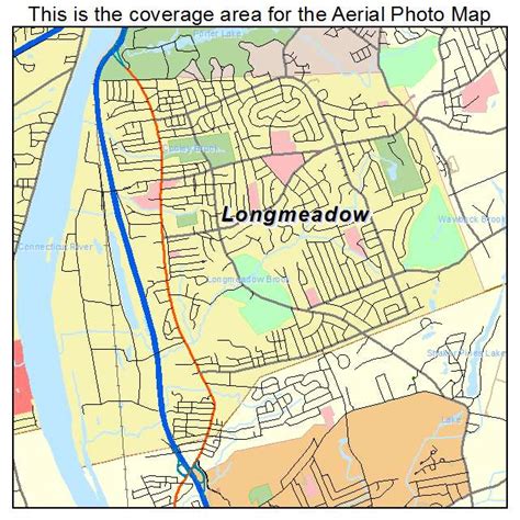 Aerial Photography Map of Longmeadow, MA Massachusetts