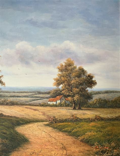 Magnificent Large 20thc Vintage Antique English Country Landscape Oil Painting | 696151 ...