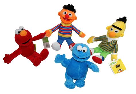 Buy Sesame. Street Plush Toys : Elmo-Ernie-Bert-Cookie Monster,Official ...