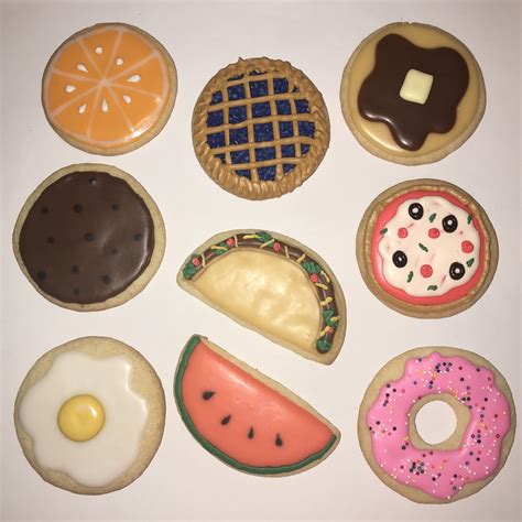 Food Shaped sugar cookies 🌮 🥧 🍩 | Food shapes, Sugar cookies, Food