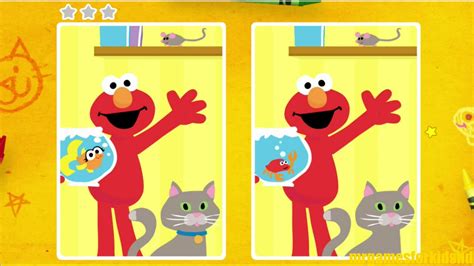 Sesame Street Spot The Difference Animals Children Game - YouTube