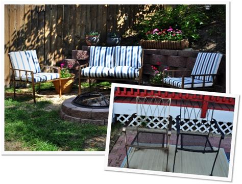 Finding My Aloha: Painting patio and firepit furniture + outdoor cushions on a budget