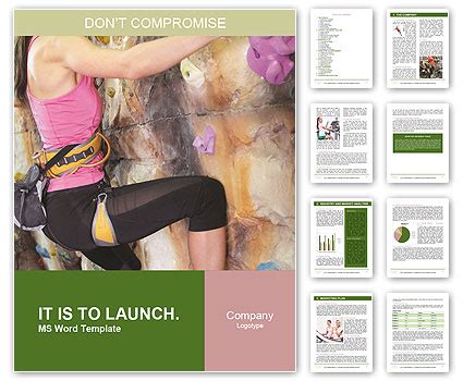 Indoor Rock Climbing Workout For Girls. Word Template & Design ID 0000083252 - SmileTemplates.com