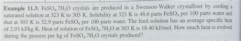 Solved Example 11.3: FeSO4.7H2O crystals are produced in a | Chegg.com