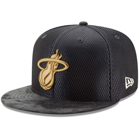 Men's Miami Heat New Era Black/Gold NBA On-Court 59FIFTY Fitted Hat - NBA Store