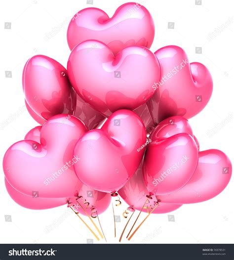 Party Balloons Pink Heart Shaped Love Romantic Elegance Decoration ...