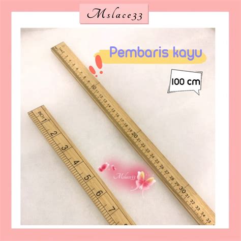 100cm/ 1m Pembaris kayu meter/ Pembaris Tukang jahit/ loring Ruler Meter/Wooden Ruler | Lazada