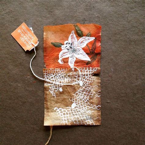 Drawing on a tea bag paper ~ art craft projects