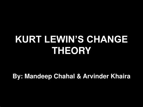 PPT - KURT LEWIN S CHANGE THEORY PowerPoint Presentation - ID:250905