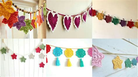 Top most easiest Crochet Bunting decoration ideas / Crochet garland ...