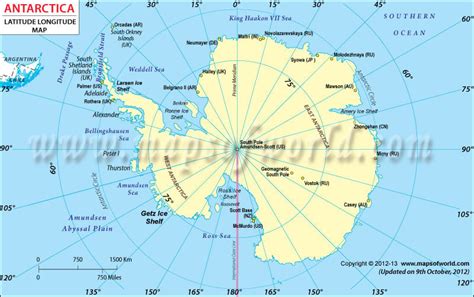 Antarctica Latitude and Longitude Map