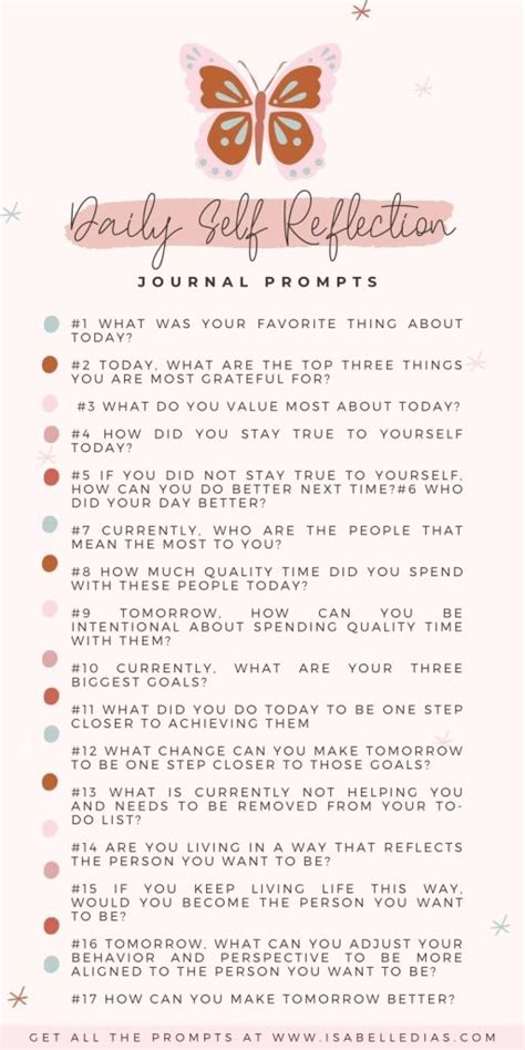 17 Daily Self Reflection Journal Prompts - Isabelle Dias