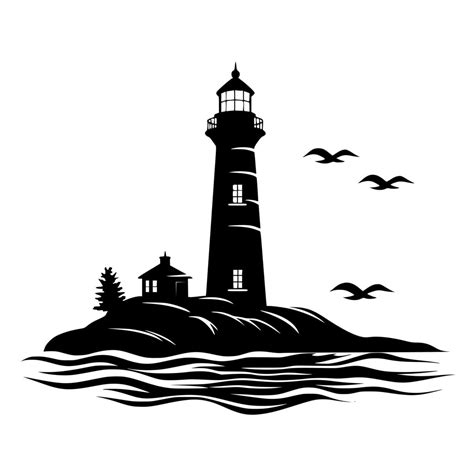 Seafront Lighthouse SVG File for Cricut, Silhouette, Laser Machines