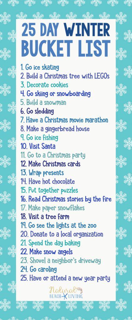 25 Winter Bucket List Ideas for Family Fun - Natural Beach Living