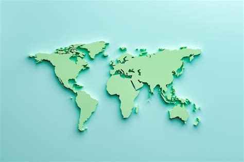 Premium Photo | 3d World map on blue background