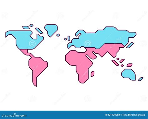 Global North and Global South Map Stock Vector - Illustration of ...