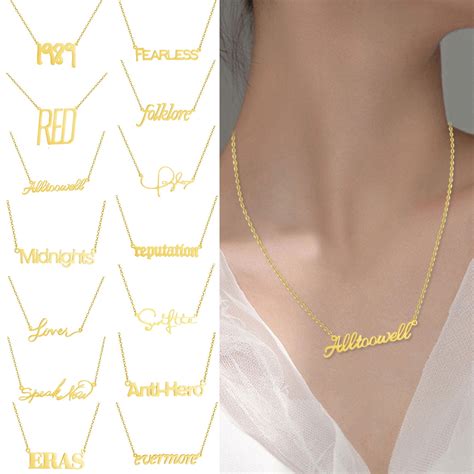 I Love Taylor Swift Necklace Tour Merch Album Song Title Necklace for Women, Necklace for Music ...