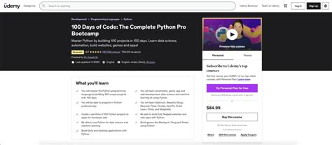 100 Days of Code: The Complete Python Pro Bootcamp for 2023 Review