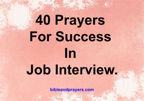 40 PRAYERS FOR SUCCESS IN JOB INTERVIEW -Bibleandprayers.com