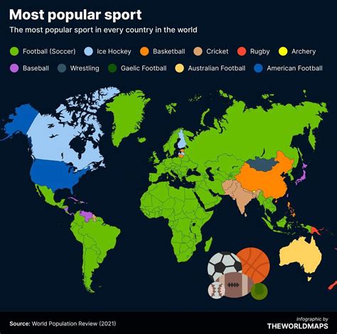 Most popular sports by country. Overwhelming majority : ESPN